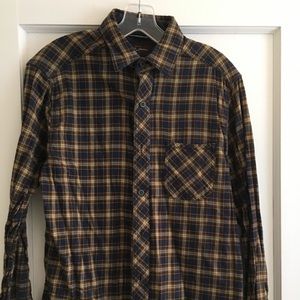 Black  Brown 1826 flannel button-down